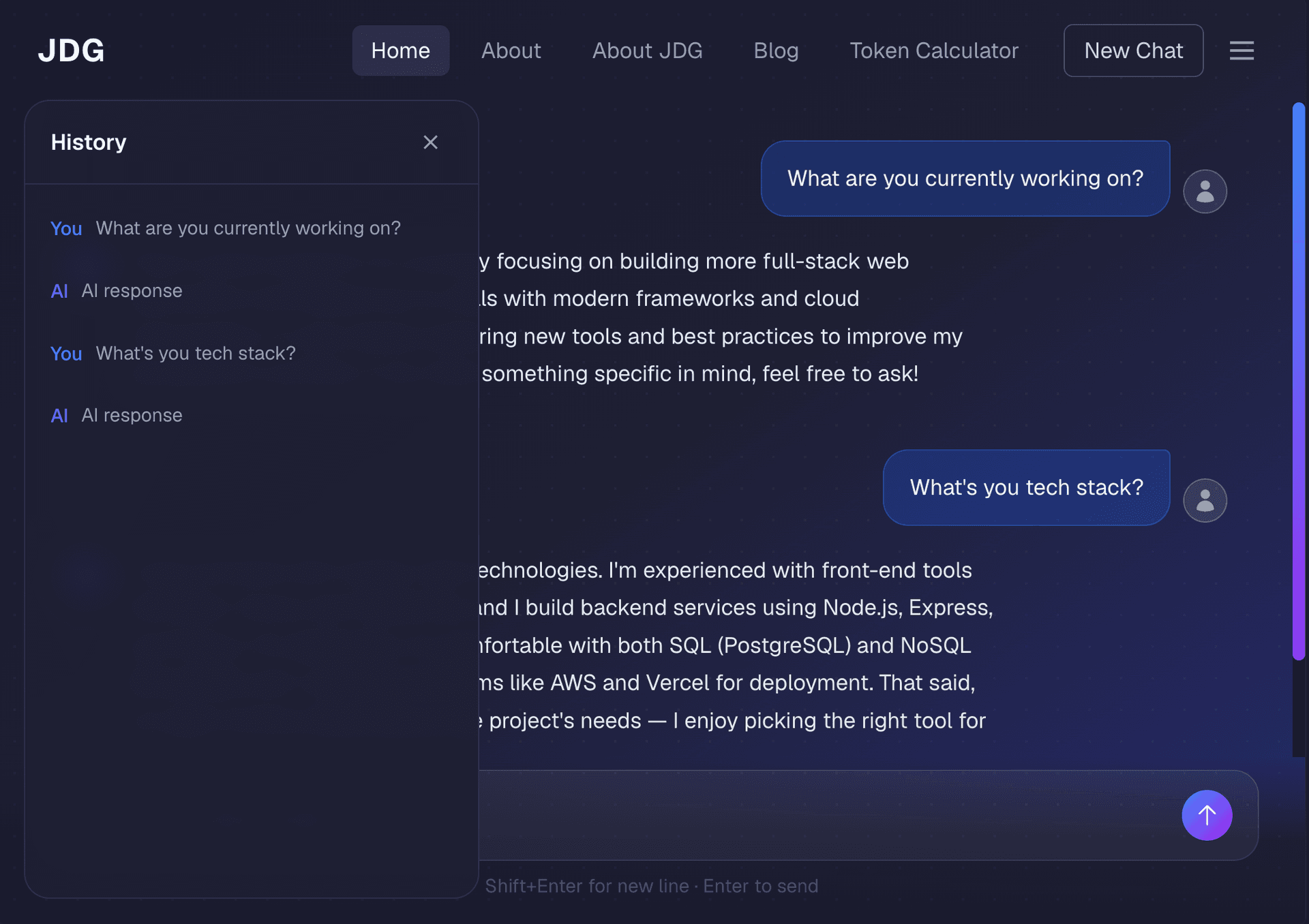 Conversation Drawer Screenshot